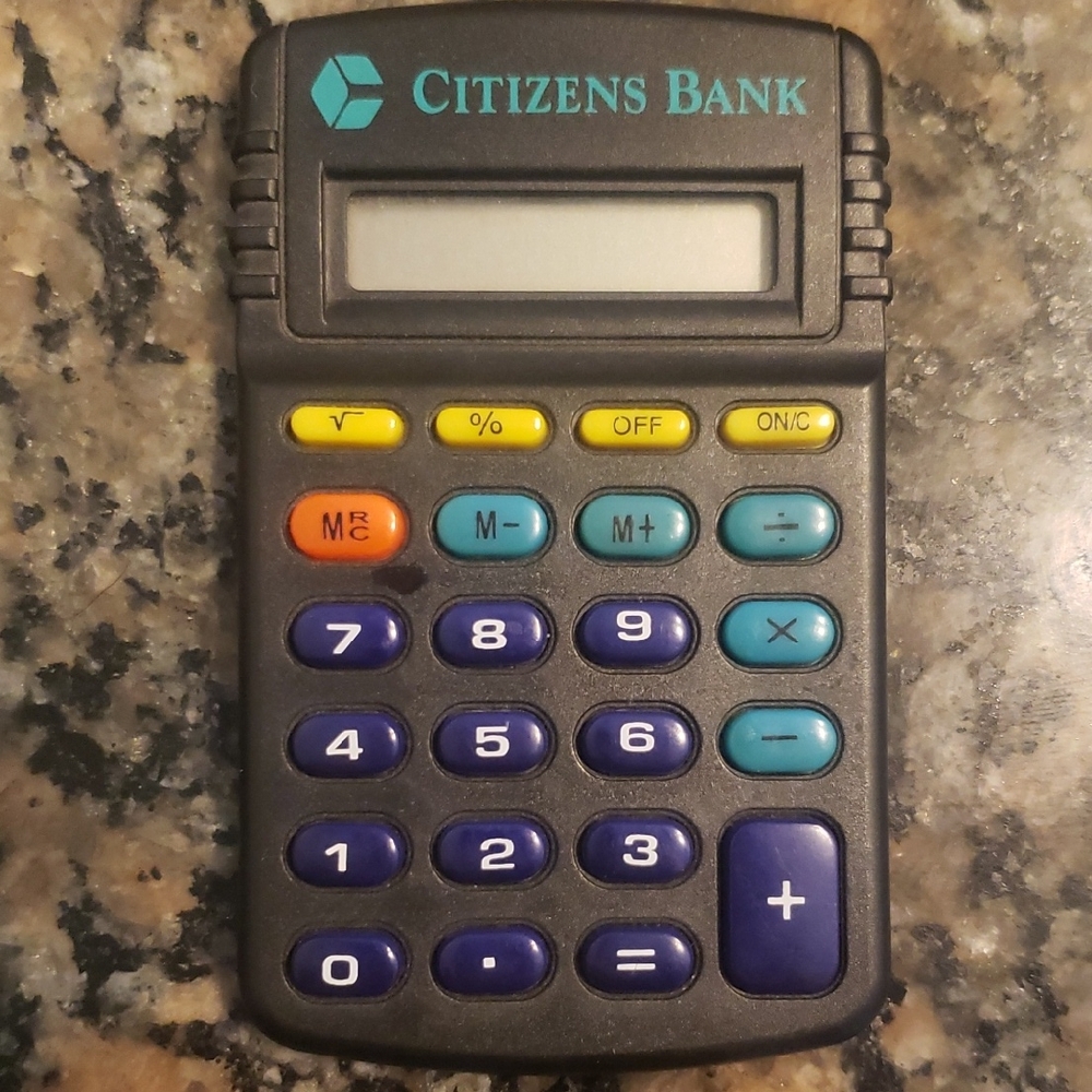 Vintage Calculator with Colorful Buttons